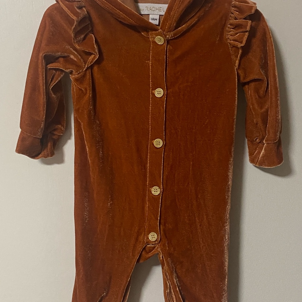 Rachel Zoe Crushed Velvet Onesie Sz 3/6 months